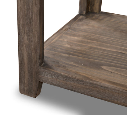 Santa Fe Rustico 47.25" Rustic Coffee Table with Storage and Shelf - Grey Pine with Marble Inset|Table à café rustique Santa Fe Rustico de 47,25 po avec rangement et tablette - pin gris avec incrustation de marbre