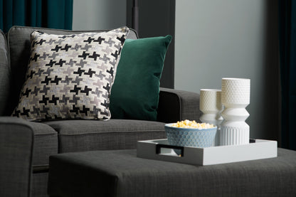 Made in Canada Sawyer 83" Linen-Look Fabric Sofa with Reversible Cushions and Accent Pillows - Charcoal Grey | Sofa Sawyer de 83 po fabriqué au Canada en tissu d’apparence lin avec coussins réversibles et coussins décoratifs - gris anthracite
