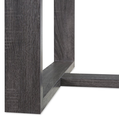 California 47.25" Modern Glass Top Coffee Table - Distressed Grey |Table à café moderne California de 47,25 po avec dessus en verre - gris vieilli