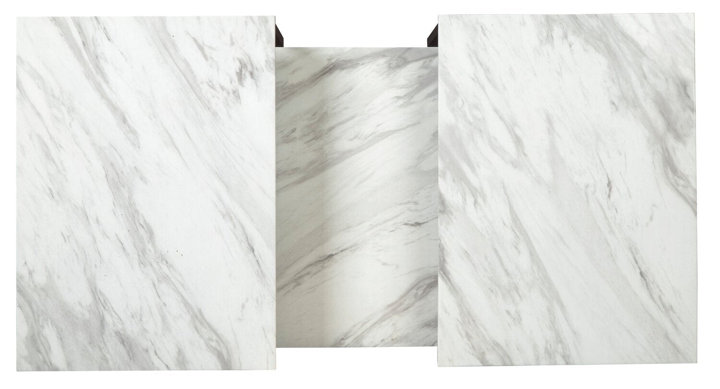Donnesta 46" Modern 3-Pack Coffee + 2 End Tables - Marble Look with Black Metal Frame|Ensemble 3 tables modernes Donnesta de 46 po (table à café et 2 tables de bout) - imitation de marbre avec armature en métal noir