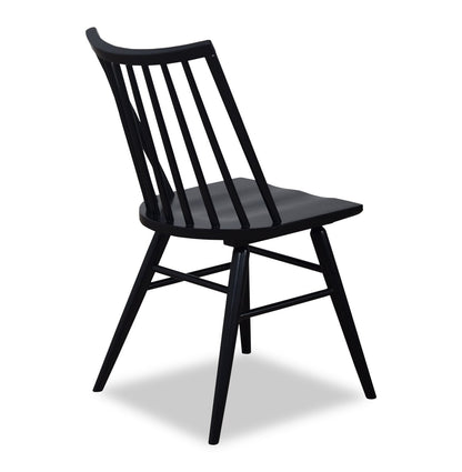 Astro Dining Chair with Curved Spindle-Back - Black | Chaise de salle à manger Astro avec dossier à barreaux en forme de fuseau courbé - noire