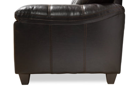 Made in Canada Addison 86" Leather-Look Fabric Sofa with Removable Seat Cushion and Tufting - Blackberry Black | Sofa Addison de 86 po fabriqué au Canada en tissu d’apparence cuir avec coussin de siège amovible et capitonnage - noir mûre