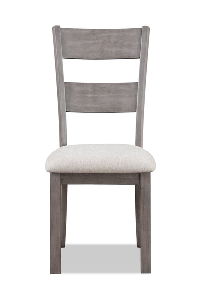 Krew Dining Chair with Polyester Fabric, Ladder-Back - Grey | Chaise de salle à manger Krew en tissu de polyester avec dossier en échelle - grise