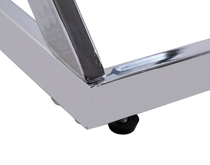 Nixon 47.25" Modern Glass Top Coffee Table - Chrome with Metal Base|Table à café moderne Nixon de 47,25 po avec dessus en verre - chromée avec base en métal