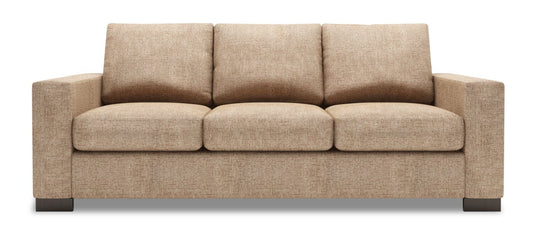 Made in Canada Customizable Sofa Lab Track 85" Chenille Fabric Sofa with Track Arms - Luxury Taupe | Sofa Track de Sofa Lab de 85 po fabriqué au Canada en tissu de chenille avec accoudoirs rectilignes - taupe Luxury Taupe | TR102893