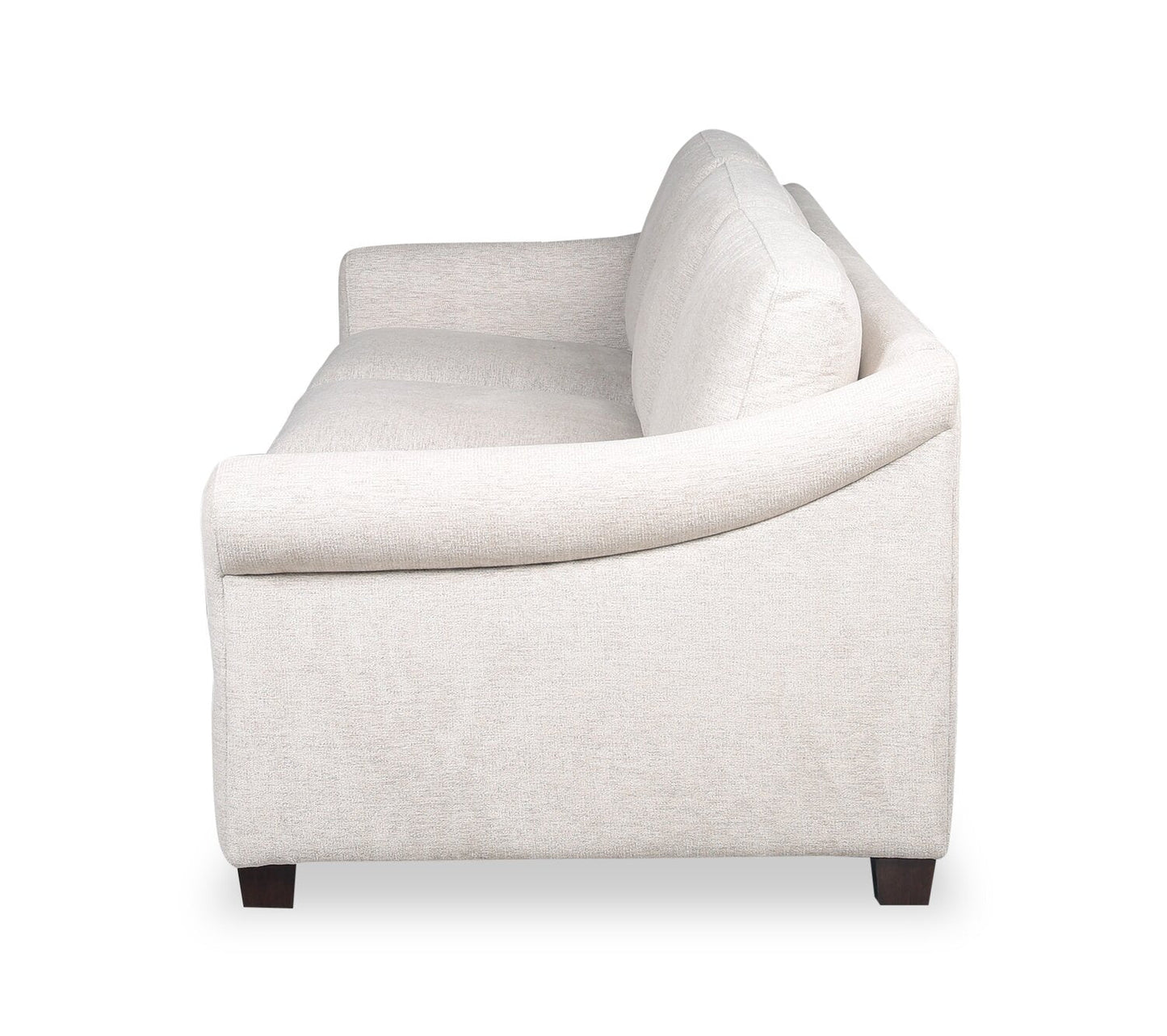 Mallie 84" Chenille Fabric Sofa with Rolled Arms and Wood Legs - Shell White | Sofa Mallie de 84 po en tissu de chenille avec accoudoirs enroulés et pattes en bois - blanc coquillage