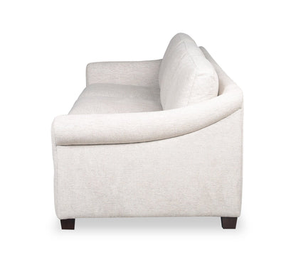 Mallie 84" Chenille Fabric Sofa with Rolled Arms and Wood Legs - Shell White | Sofa Mallie de 84 po en tissu de chenille avec accoudoirs enroulés et pattes en bois - blanc coquillage
