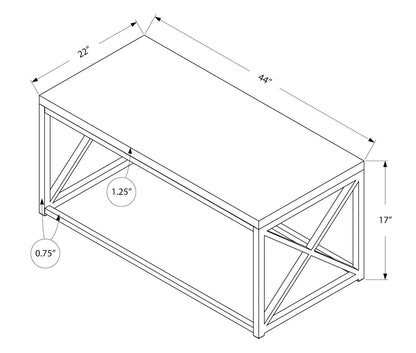 Harper 44" Modern Coffee Table - White with Chrome Metal Base|Table à café moderne Harper de 44 po - blanche avec base en métal chromé