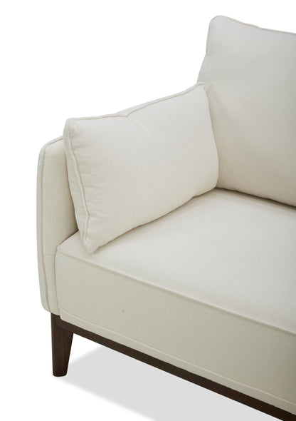 Cindy Crawford Home Gena 78.7" Linen-Look Fabric Condo Size Sofa with Removable Back Cushions - Cotton White | Sofa Gena de Cindy Crawford Home de 78,7 po de format condo en tissu d’apparence lin avec coussins de dossier amovibles - blanc coton