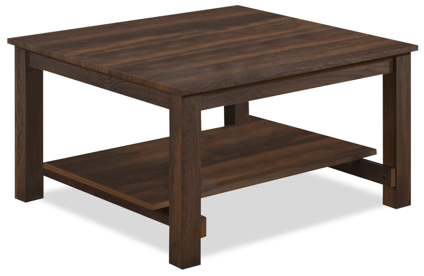 Jordi 31.5" Traditional Coffee Table with Shelf - Brown Walnut Finish Wood|Table à café traditionnelle Jordi de 31,5 po avec tablette - bois au fini noyer brun