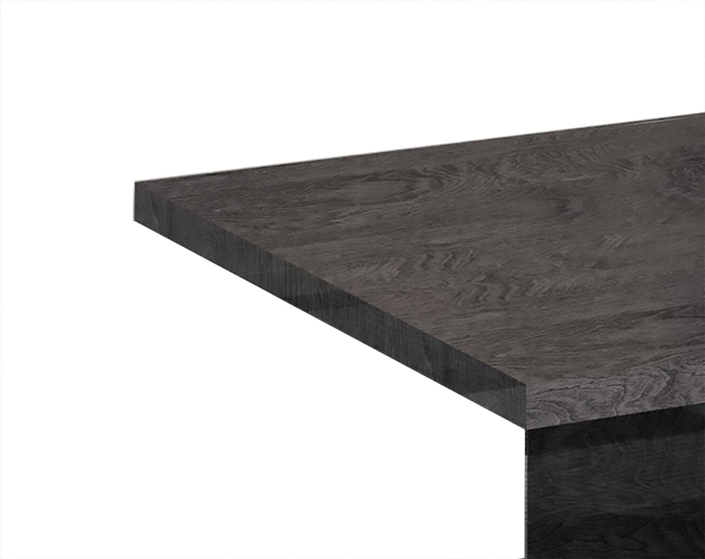 Mara 51.1" Modern Coffee Table - Dark Grey Wood with Lacquer Finish|Table à café moderne Mara de 51,1 po - bois gris foncé avec fini laqué