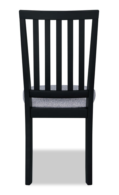 Bryn Dining Chair with Fabric Seat, Slat-Back - Black | Chaise de salle à manger Bryn avec siège en tissu, dossier à lattes - noire