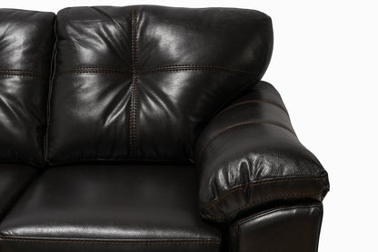 Made in Canada Addison 86" Leather-Look Fabric Sofa with Removable Seat Cushion and Tufting - Blackberry Black | Sofa Addison de 86 po fabriqué au Canada en tissu d’apparence cuir avec coussin de siège amovible et capitonnage - noir mûre