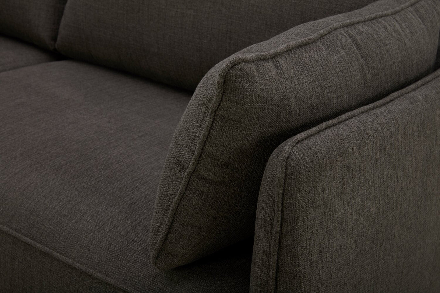 Cindy Crawford Home Gena 78.7" Linen-Look Fabric Condo Size Sofa with Removable Back Cushions - Charcoal Grey | Sofa Gena de Cindy Crawford Home de 78,7 po de format condo en tissu d’apparence lin avec coussins de dossier amovibles - gris anthracite