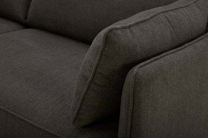 Cindy Crawford Home Gena 78.7" Linen-Look Fabric Condo Size Sofa with Removable Back Cushions - Charcoal Grey | Sofa Gena de Cindy Crawford Home de 78,7 po de format condo en tissu d’apparence lin avec coussins de dossier amovibles - gris anthracite