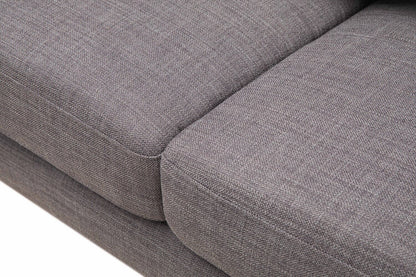 Kort & Co. Freeman 88" Linen-Look Fabric Sofa with Wood Base and Tufted Back Cushions - Charcoal Grey | Sofa Freeman Kort & Co. de 88 po en tissu d’apparence lin avec pattes en bois et coussins de dossier capitonnés - gris anthracite