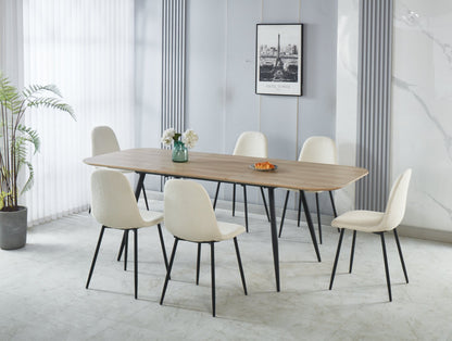 Joss Dining Chair with Polyester Fabric, Metal - White | Chaise de salle à manger Joss en tissu de polyester et en métal - blanche