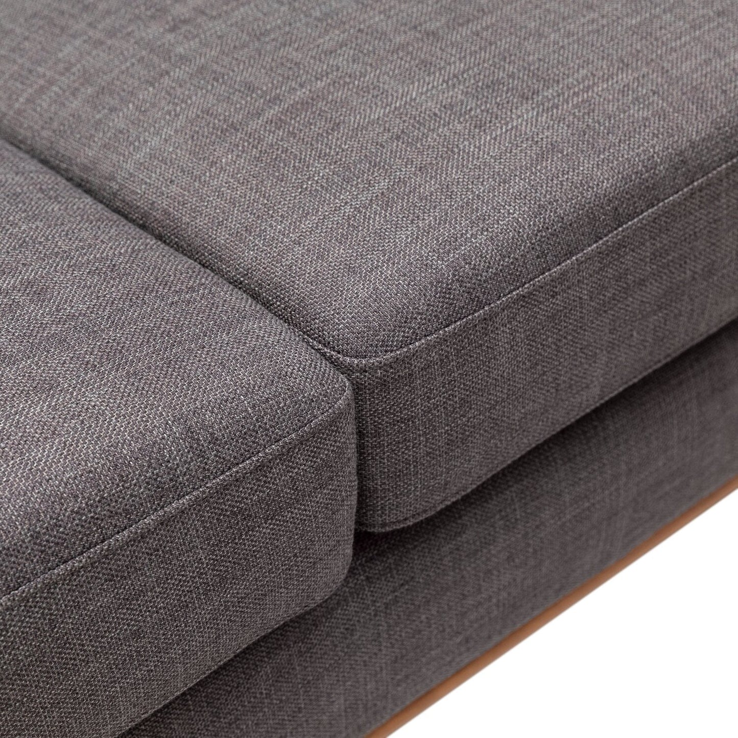 Kort & Co. Freeman 80” Linen-Look Fabric Condo Size Sofa with Wood Legs - Charcoal Grey | Sofa Freeman de Kort & Co. de 80 po de format condo en tissu d’apparence lin avec base et pattes en bois - gris anthracite