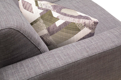 Kort & Co. Freeman 88" Linen-Look Fabric Sofa with Wood Base and Tufted Back Cushions - Charcoal Grey | Sofa Freeman Kort & Co. de 88 po en tissu d’apparence lin avec pattes en bois et coussins de dossier capitonnés - gris anthracite