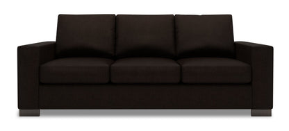Made in Canada Customizable Sofa Lab Track 85" Chenille Fabric Sofa with Track Arms - Luxury Chocolate Brown | Sofa Track de Sofa Lab de 85 po fabriqué au Canada en tissu de chenille avec accoudoirs rectilignes - brun Luxury Chocolate | TR103293