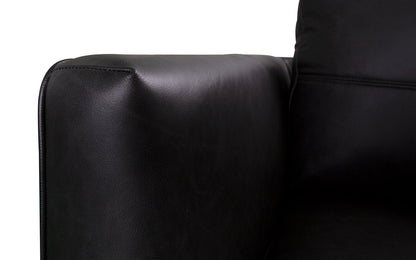 Melrose 84.5" Top-Grain Genuine Leather Sofa with Metal Legs - Black | Sofa Melrose de 84,5 po en cuir véritable de qualité supérieure avec pattes en métal - noir