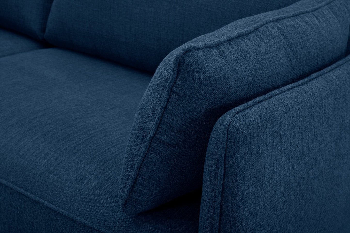 Cindy Crawford Home Gena 78.7" Linen-Look Fabric Condo Size Sofa with Removable Back Cushions - Midnight Blue | Sofa Gena de Cindy Crawford Home de 78,7 po de format condo en tissu d’apparence lin avec coussins de dossier amovibles - bleu minuit