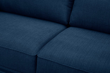 Cindy Crawford Home Gena 78.7" Linen-Look Fabric Condo Size Sofa with Removable Back Cushions - Midnight Blue | Sofa Gena de Cindy Crawford Home de 78,7 po de format condo en tissu d’apparence lin avec coussins de dossier amovibles - bleu minuit