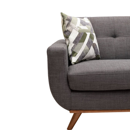 Kort & Co. Freeman 80” Linen-Look Fabric Condo Size Sofa with Wood Legs - Charcoal Grey | Sofa Freeman de Kort & Co. de 80 po de format condo en tissu d’apparence lin avec base et pattes en bois - gris anthracite