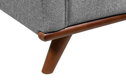 Kort & Co. Kassia 90.6" Linen-Look Fabric Sofa with Wood Base and Legs - Grey | Sofa Kassia de Kort & Co. de 90,6 po en tissu d’apparence lin avec base et pattes en bois - gris