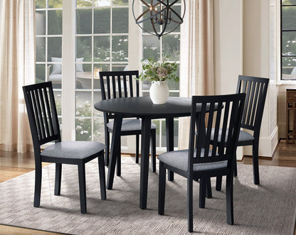 Bryn Dining Chair with Fabric Seat, Slat-Back - Black | Chaise de salle à manger Bryn avec siège en tissu, dossier à lattes - noire