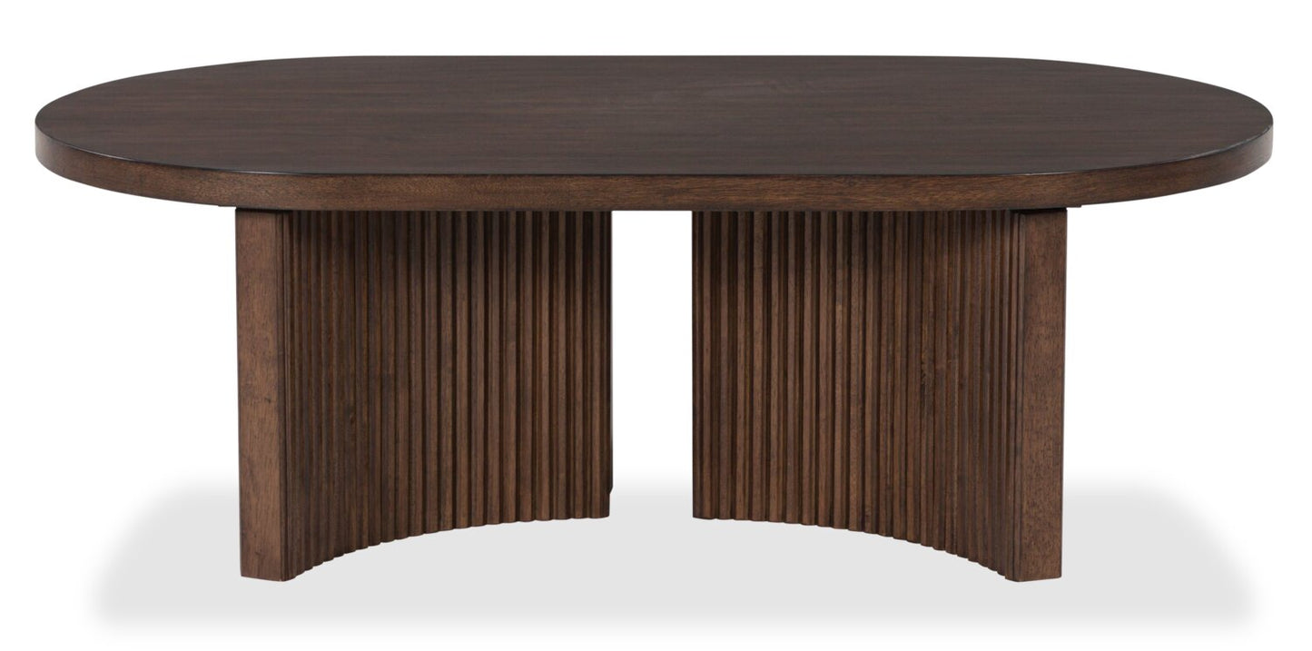 Barlow 52” Solid Wood Mid-Century Modern Coffee Table - Brown | Table à café Barlow de 52 po de style moderne du milieu du 20e siècle en bois massif - brune