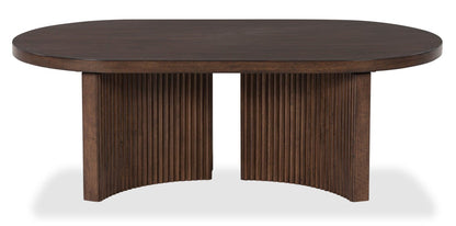 Barlow 52” Solid Wood Mid-Century Modern Coffee Table - Brown | Table à café Barlow de 52 po de style moderne du milieu du 20e siècle en bois massif - brune