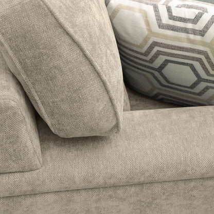 Lyric 88.1" Chenille Fabric Sofa with Reversible Seat Cushions, Accent Pillows and Wood Legs - Taupe | Sofa Lyric de 88,1 po en tissu de chenille avec coussins de siège réversibles, coussins décoratifs et pattes en bois - taupe