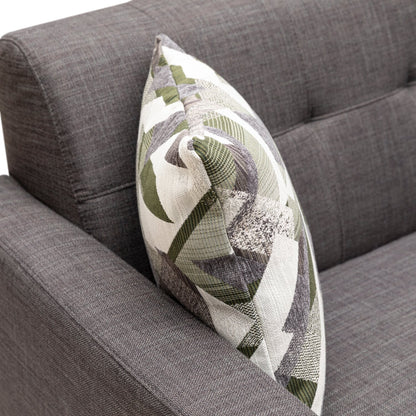 Kort & Co. Freeman 80” Linen-Look Fabric Condo Size Sofa with Wood Legs - Charcoal Grey | Sofa Freeman de Kort & Co. de 80 po de format condo en tissu d’apparence lin avec base et pattes en bois - gris anthracite