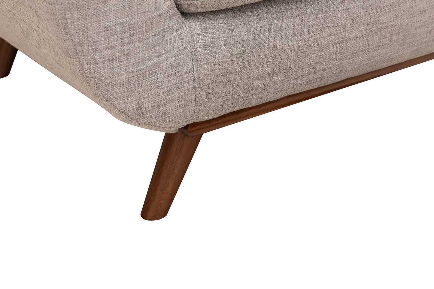 Kort & Co. Freeman 88" Linen-Look Fabric Sofa with Wood Base and Tufted Back Cushions - Dove White | Sofa Freeman Kort & Co. de 88 po en tissu d’apparence lin avec pattes en bois et coussins de dossier capitonnés - blanc colombe