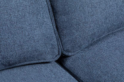 Kort & Co. Kassia 90.6" Linen-Look Fabric Sofa with Wood Base and Legs - Blue | Sofa Kassia de Kort & Co. de 90,6 po en tissu d’apparence lin avec base et pattes en bois - bleu