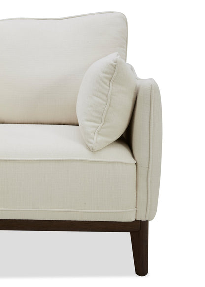 Cindy Crawford Home Gena 78.7" Linen-Look Fabric Condo Size Sofa with Removable Back Cushions - Cotton White | Sofa Gena de Cindy Crawford Home de 78,7 po de format condo en tissu d’apparence lin avec coussins de dossier amovibles - blanc coton