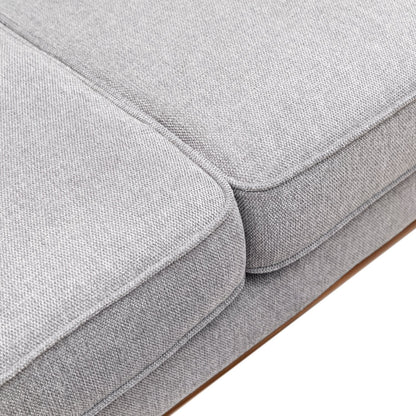 Kort & Co. Kassia 80" Linen-Look Fabric Condo Size Sofa with Wood Base and Legs - Grey | Sofa Kassia de Kort & Co. de 80 po de format condo en tissu d’apparence lin avec base et pattes en bois - gris