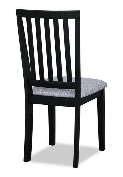 Bryn Dining Chair with Fabric Seat, Slat-Back - Black | Chaise de salle à manger Bryn avec siège en tissu, dossier à lattes - noire