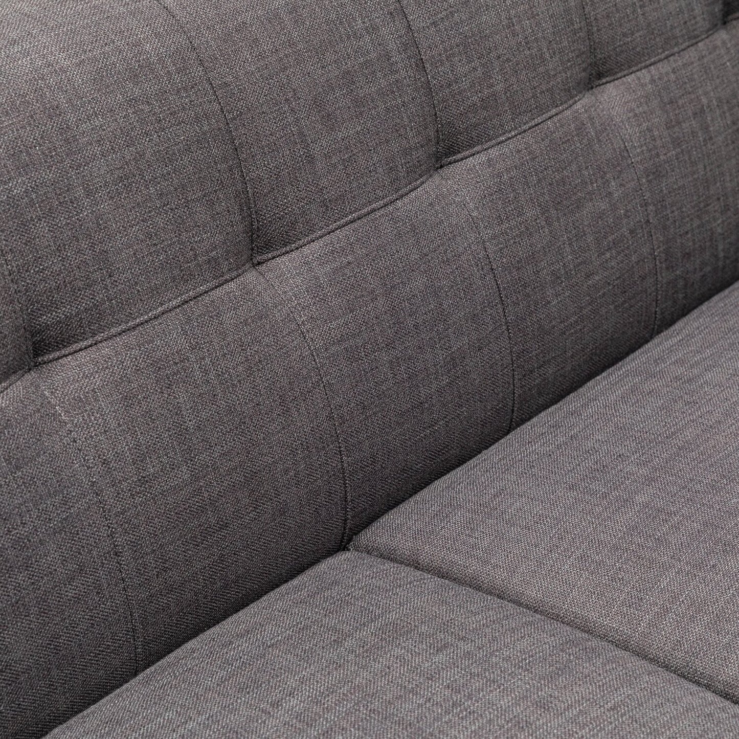 Kort & Co. Freeman 80” Linen-Look Fabric Condo Size Sofa with Wood Legs - Charcoal Grey | Sofa Freeman de Kort & Co. de 80 po de format condo en tissu d’apparence lin avec base et pattes en bois - gris anthracite