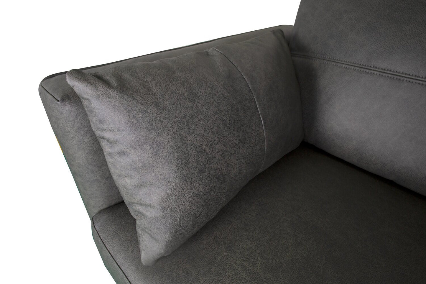 Melrose 84.5" Top-Grain Genuine Leather Sofa with Metal Legs - Grey | Sofa Melrose de 84,5 po en cuir véritable de qualité supérieure avec pattes en métal - gris