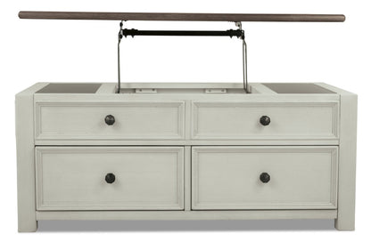 Colby 46" Rustic Lift Top Coffee Table with Storage and Casters - Two Tone Wood|Table à café rustique Colby de 46 po avec dessus relevable, rangement et roulettes - bois deux teintes