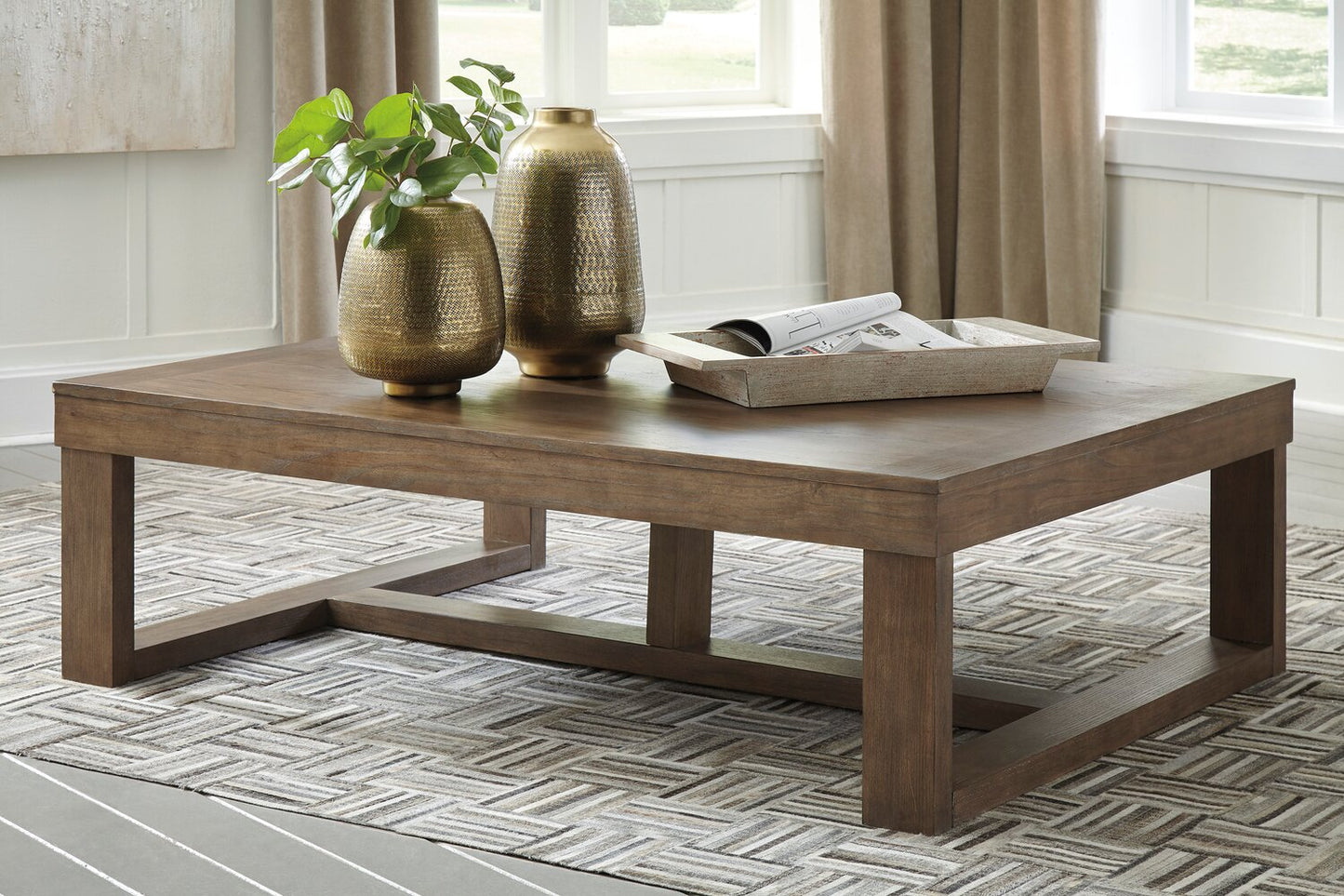 Jasper 56" Modern Coffee Table - Grey Brown | Table à café moderne Jasper de 56 po - brun-gris