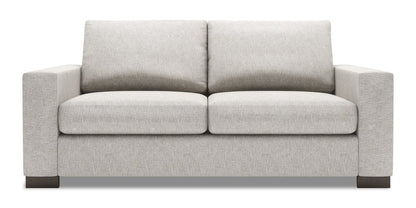 Made in Canada Customizable Sofa Lab Track 75" Chenille Fabric Condo Size Sofa with Track Arms - Luxury Silver | Sofa Track de Sofa Lab de 75 po de format condo fabriqué au Canada en tissu de chenille - argenté Luxury Silver | TR092793