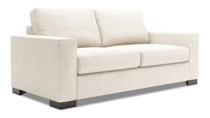 Made in Canada Customizable Sofa Lab Track 75" Chenille Fabric Condo Size Sofa with Track Arms - Luxury Sand Beige | Sofa Track de Sofa Lab de 75 po de format condo fabriqué au Canada en tissu de chenille - beige Luxury Sand | TR093093