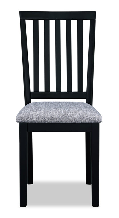 Bryn Dining Chair with Fabric Seat, Slat-Back - Black | Chaise de salle à manger Bryn avec siège en tissu, dossier à lattes - noire