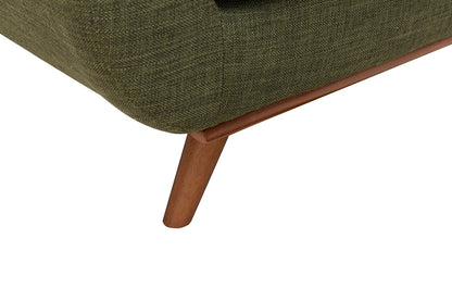 Kort & Co. Freeman 88" Linen-Look Fabric Sofa with Wood Base and Tufted Back Cushions - Avocado Green | Sofa Freeman Kort & Co. de 88 po en tissu d’apparence lin avec pattes en bois et coussins de dossier capitonnés - vert avocat