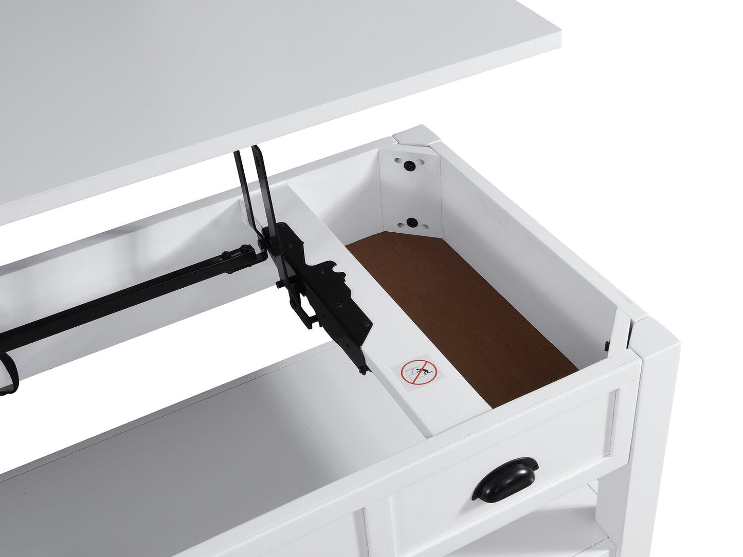 Centennial 48" Modern Lift Top Coffee Table with Storage, Shelf & Casters - White | Table à café moderne Centennial de 48 po avec dessus relevable, rangement, tablette et roulettes - blanche