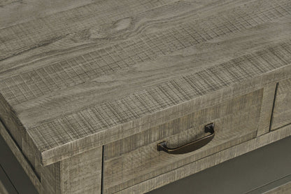 Colson 50" Rustic Coffee Table with Storage, Shelf and Casters - Driftwood |Table à café rustique Colson de 50 po avec rangement, tablette et roulettes - bois de grève