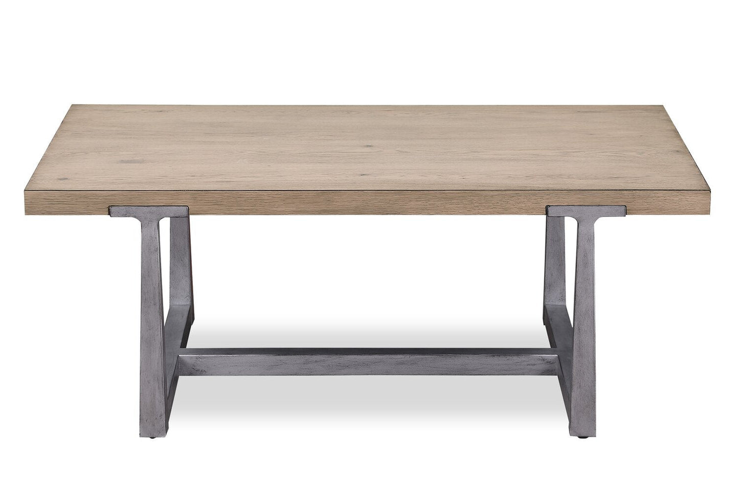 Alton 48" Modern Coffee Table - Light Oak with Grey Metal Legs | Table à café Alton moderne de 48 po - chêne clair avec pattes en métal gris